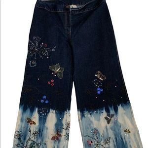 LA Blend women’s medium crop wide leg jeans